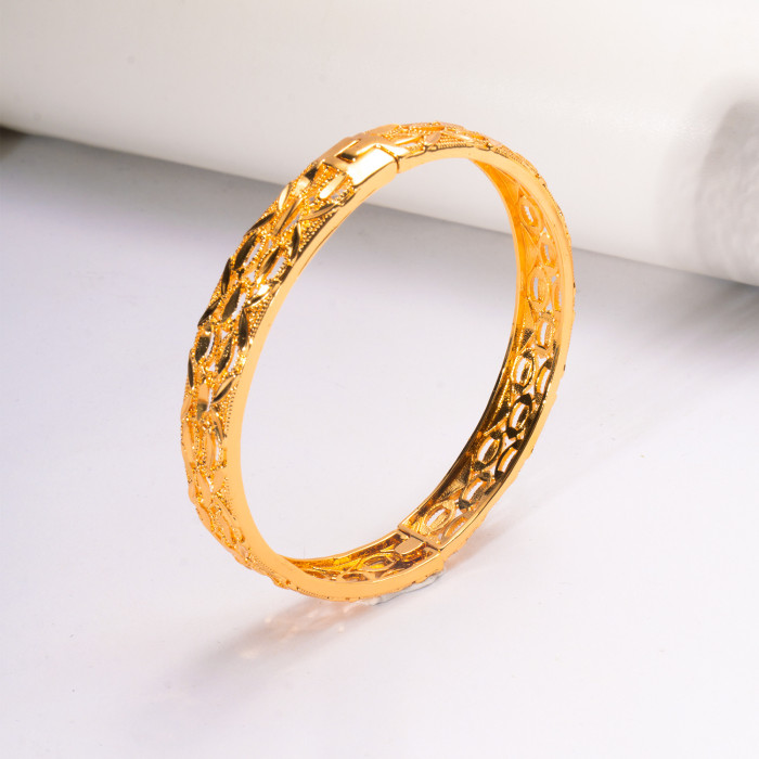 Sand Gold Plated Bridal Bangle Bracelet for Women, Dubai Nigerian Jewelry Wholesale