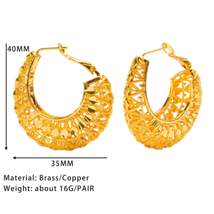 Gold Plated Earrings for Women, European Vintage Luxury Jewelry Wholesale