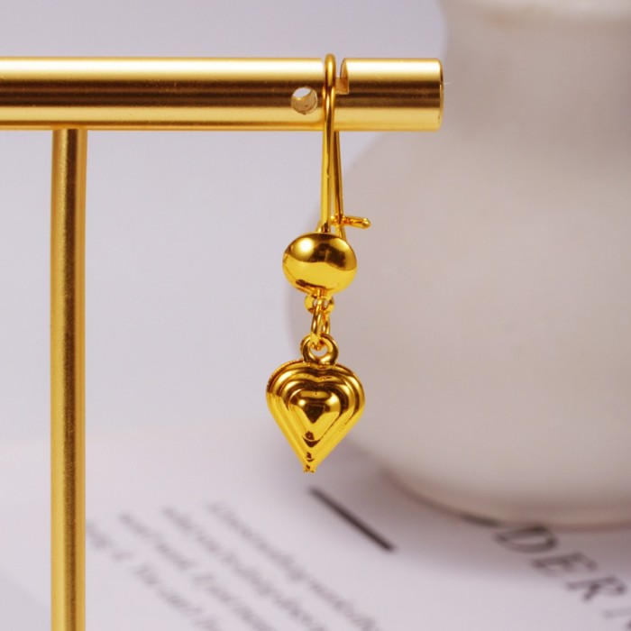 Sand Gold Plated Earrings for Women, Vietnamese Versatile Elegant Jewelry Wholesale