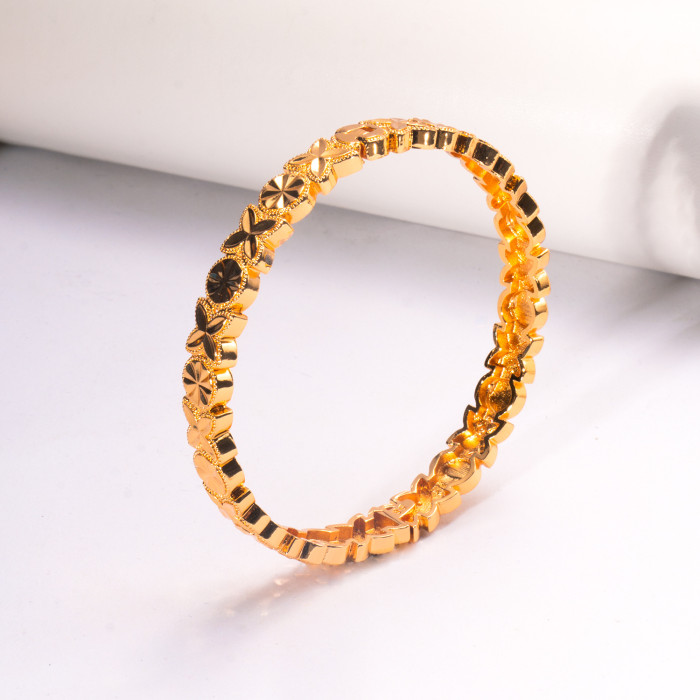 Sand Gold Plated Bridal Bangle Bracelet for Women, Dubai Nigerian Jewelry Wholesale