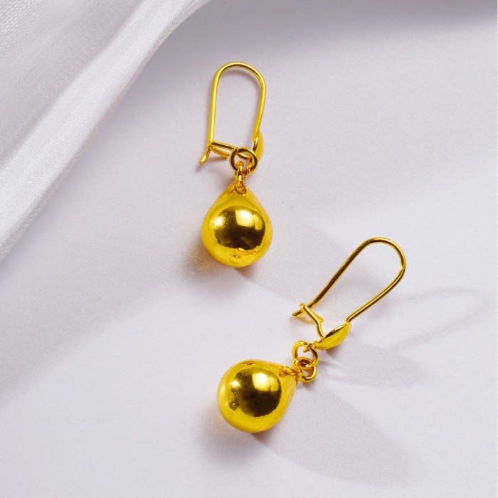 Water Drop Gold Plated Earrings for Women, European Minimalist Luxury Jewelry Wholesale