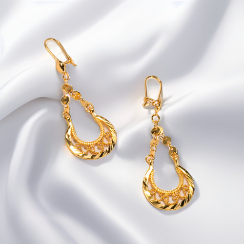 Tassel Gold Plated Earrings for Women, Saudi Nigerian Ethnic Premium Jewelry Wholesale