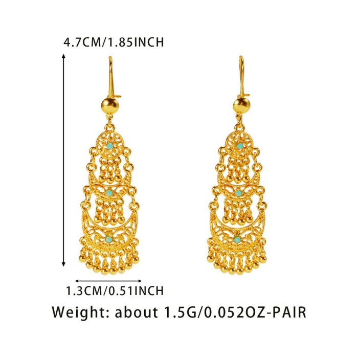 Gold Plated Earrings for Women, Saudi Middle East Luxury Versatile Jewelry Wholesale