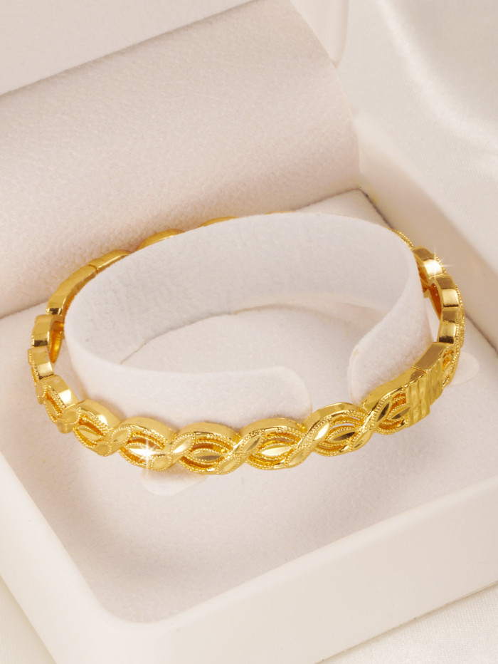 Sand Gold Plated Bridal Bangle Bracelet for Women, Dubai Nigerian Jewelry Wholesale