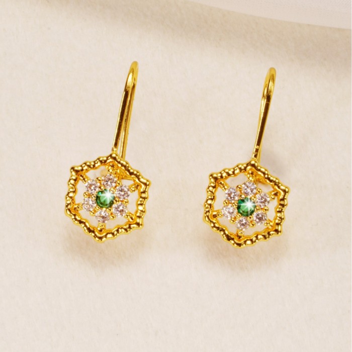 Delicate Gold Plated Earrings for Women, Middle East Vintage Royal Jewelry Wholesale