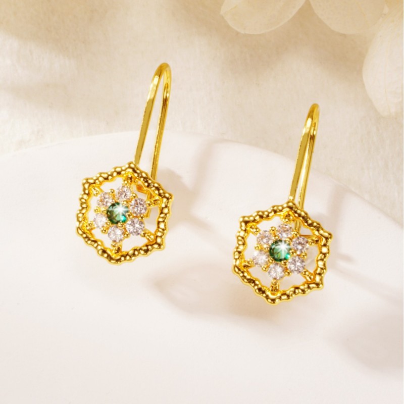 Delicate Gold Plated Earrings for Women, Middle East Vintage Royal Jewelry Wholesale