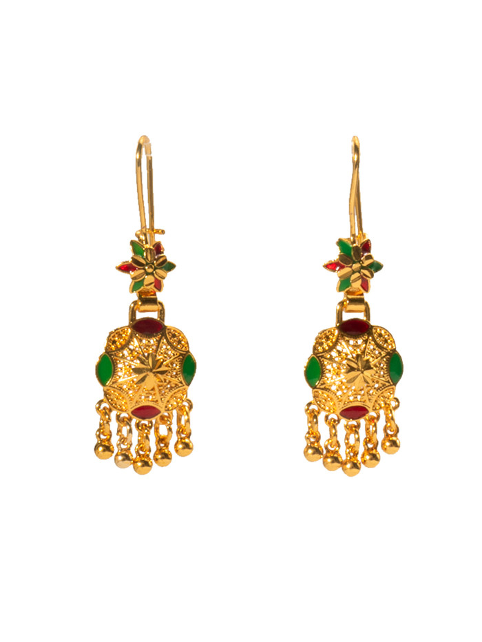 Tassel Gold Plated Bridal Earrings for Women, Nigerian Indian Ethnic Jewelry Wholesale