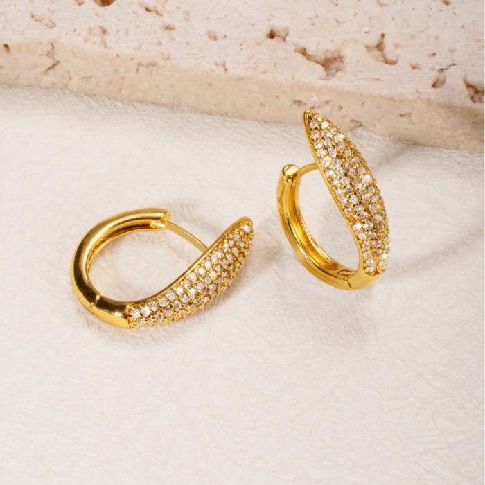Zircon Earrings for Women, European Minimalist Elegant Jewelry Wholesale