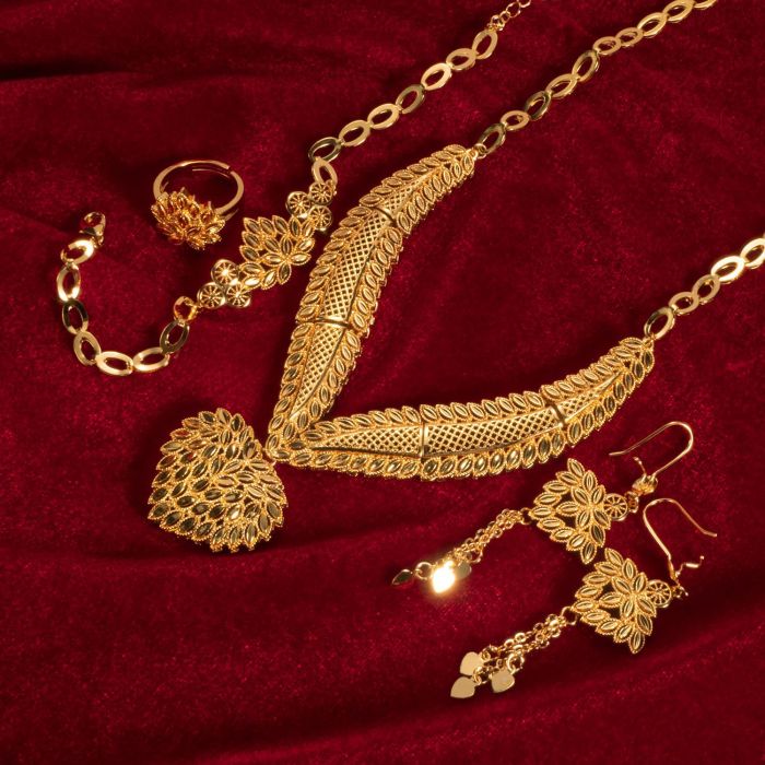 Gold Plated Bridal Jewelry Set for Women, Dubai Middle East Jewelry Wholesale
