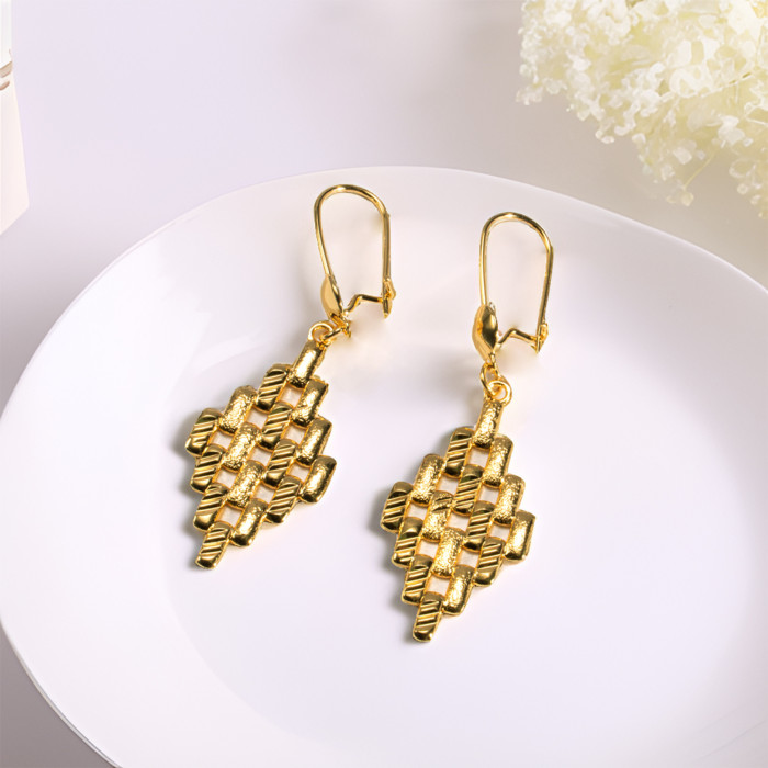 Tassel Brass Gold Plated Earrings for Women, Dubai Nigerian Ethnic Vintage Jewelry Wholesale