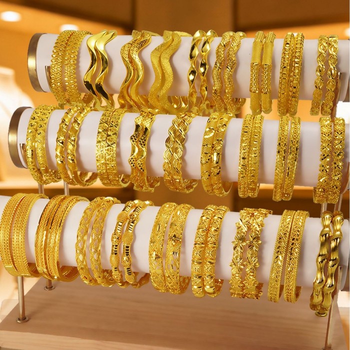 Sand Gold Plated Bridal Bangle Bracelet for Women, Dubai Nigerian Jewelry Wholesale