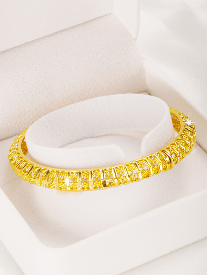 Sand Gold Plated Bridal Bangle Bracelet for Women, Dubai Nigerian Jewelry Wholesale