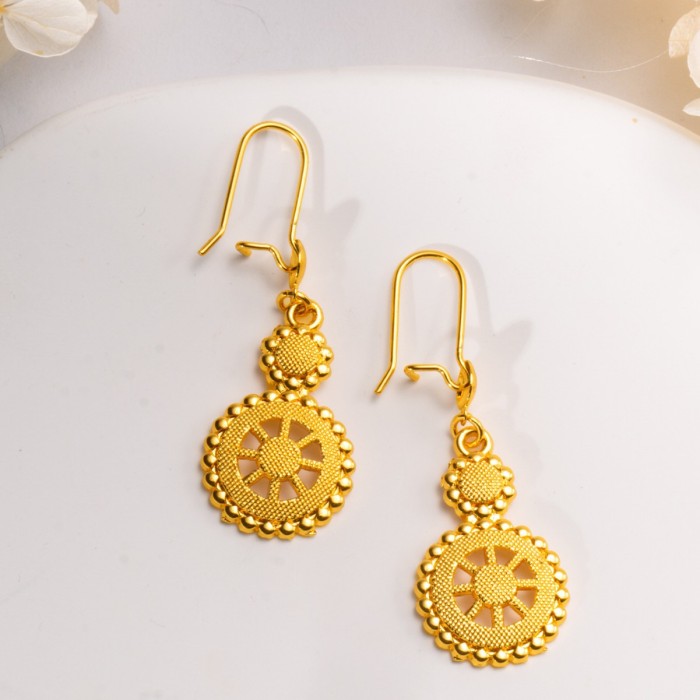 Tassel Sand Gold Plated Earrings for Women, Dubai Middle East Niche Premium Jewelry Wholesale
