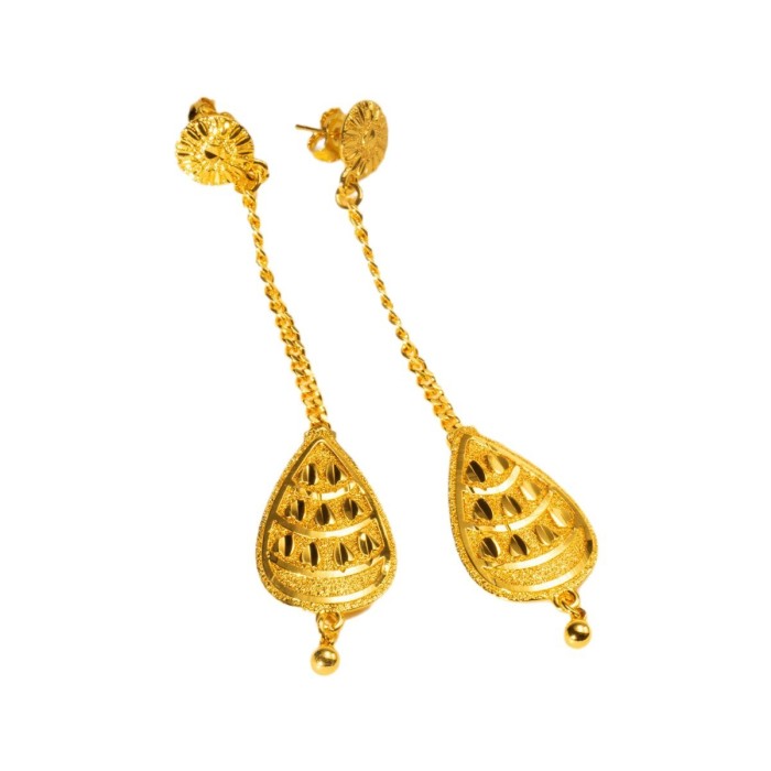 Tassel Long Brass Gold Plated Earrings for Women, Dubai Nigerian Jewelry Wholesale