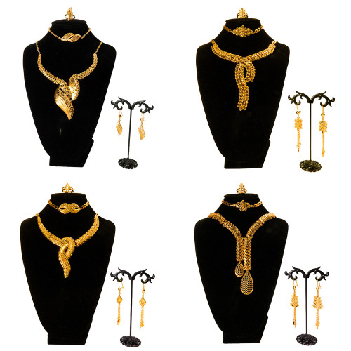 Brass Gold Plated Bridal Jewelry Set for Women, Indian Middle East Jewelry Wholesale