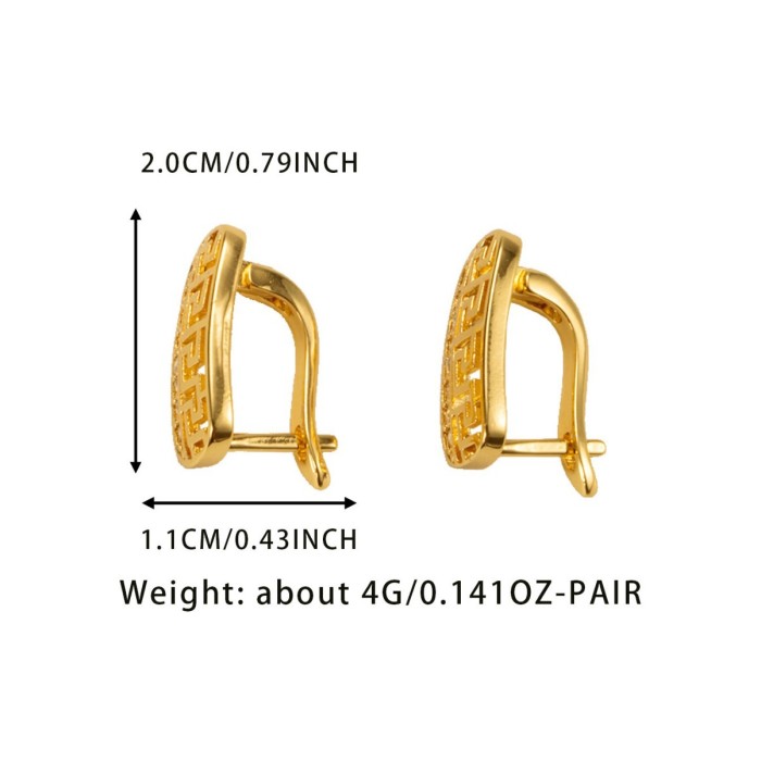 Geometric Zircon Earrings for Women, European Jewelry Wholesale