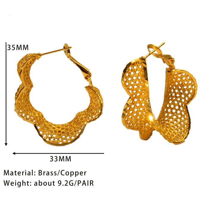 Geometric Gold Plated Earrings for Women, European Vintage French Jewelry Wholesale