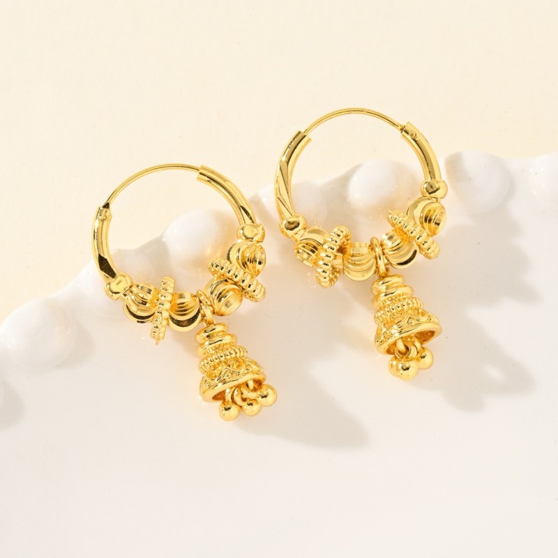 Delicate Brass Gold Plated Earrings for Women, Luxury Niche Jewelry Wholesale