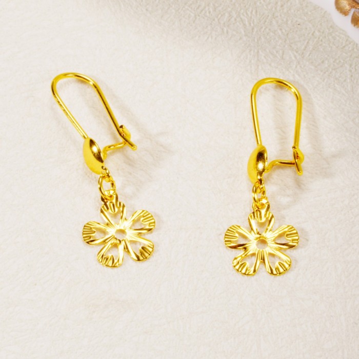 Flower Gold Plated Earrings for Women, Luxury Niche Jewelry Wholesale
