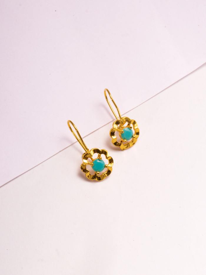 Flower Gold Plated Earrings for Women, European Royal Minimalist Jewelry Wholesale