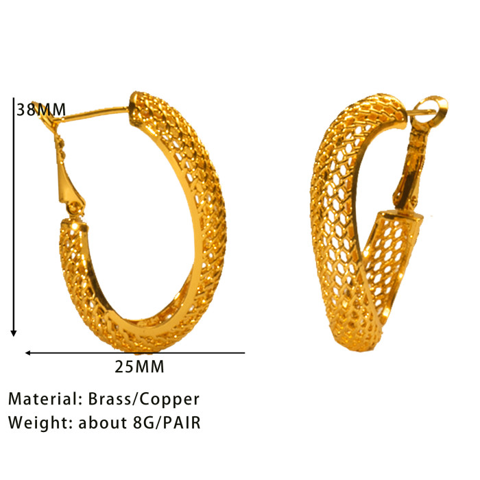 Geometric Gold Plated Earrings for Women, European Vintage French Jewelry Wholesale
