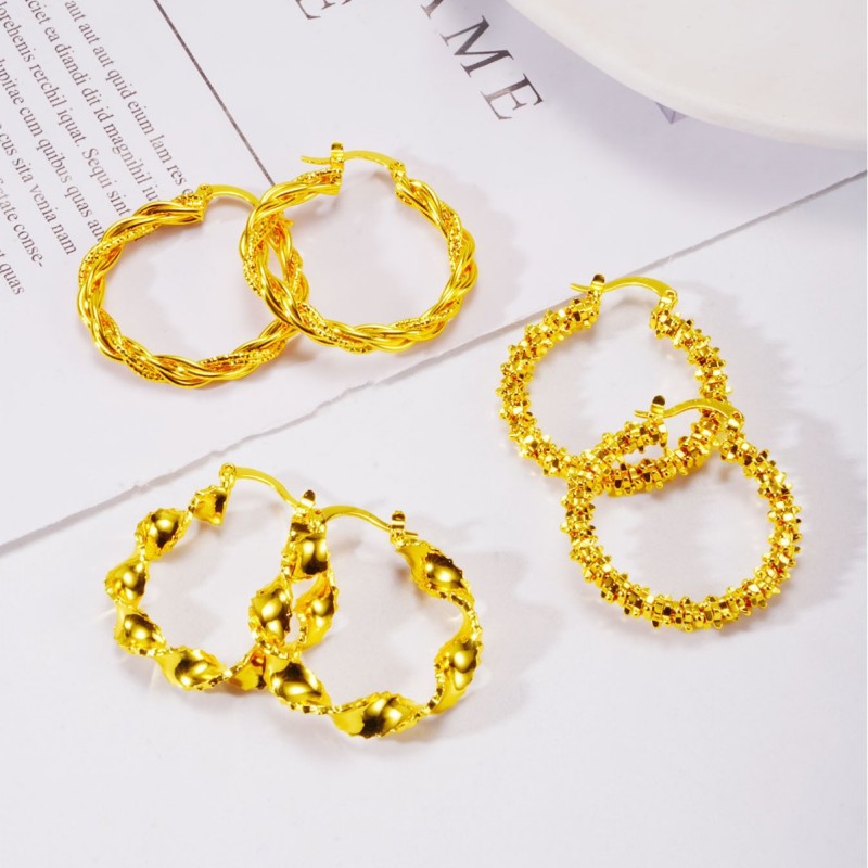 Gold Plated Earrings for Women, Vintage Luxury Jewelry Wholesale