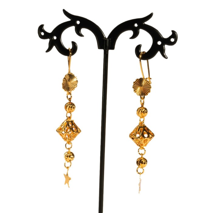 Tassel Gold Plated Bridal Earrings for Women, Dubai Middle East Bohemian Ethnic Jewelry Wholesale