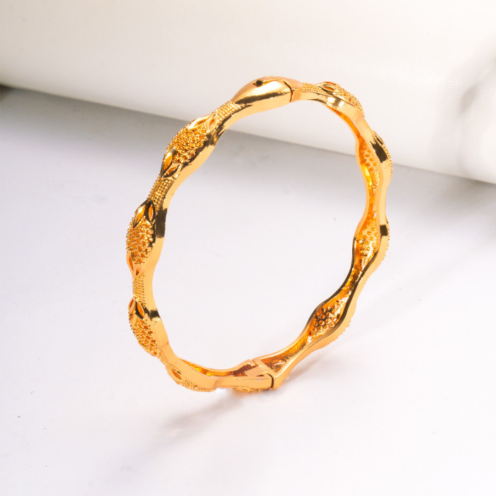 Sand Gold Plated Bridal Bangle Bracelet for Women, Dubai Nigerian Jewelry Wholesale