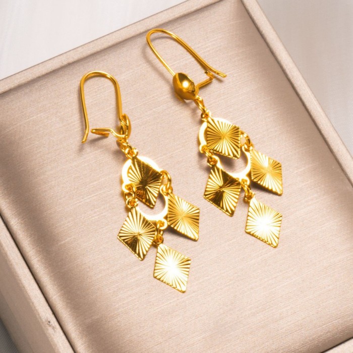 Tassel Long Gold Plated Earrings for Women, Premium Jewelry Wholesale