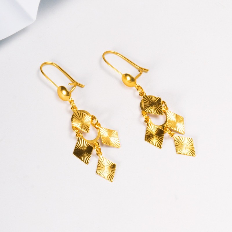 Tassel Long Gold Plated Earrings for Women, Premium Jewelry Wholesale