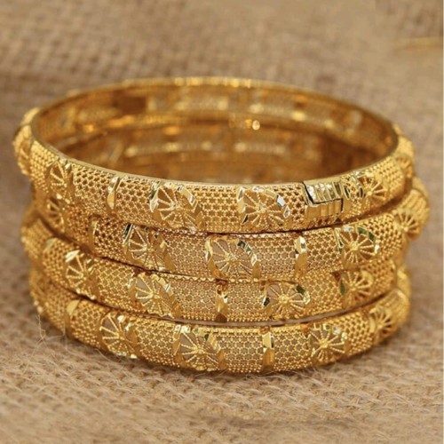 Gold Plated Bangle Bracelet for Women, Dubai Middle East Luxury Fashion Jewelry Wholesale