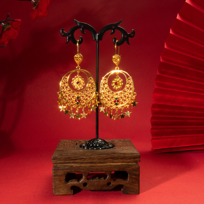 Tassel Long Gold Plated Bridal Earrings for Women, Nigerian Indian Bohemian Ethnic Jewelry Wholesale