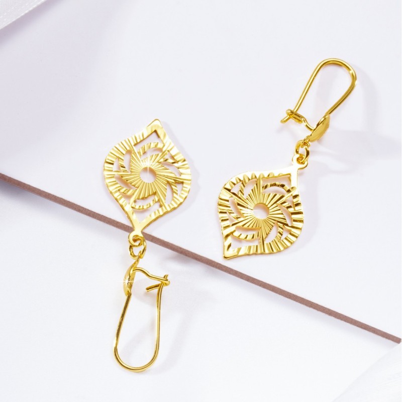 Hollow-Out Brass Gold Plated Earrings for Women, Fashion Jewelry Wholesale