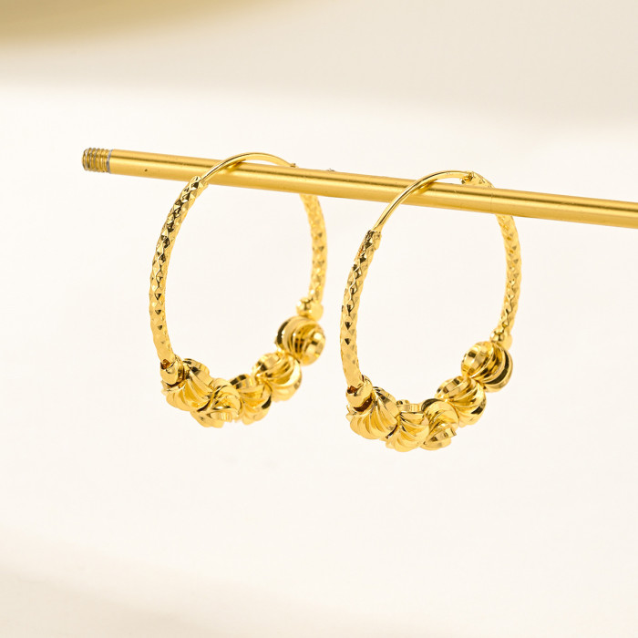 Gold Plated Earrings for Women, Nigerian Middle East Fashion Jewelry Wholesale