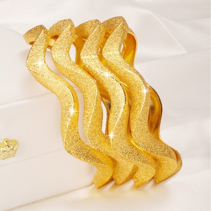 Sand Gold Plated Bangle Bracelet for Women, Dubai Vietnamese Luxury Versatile Jewelry Wholesale