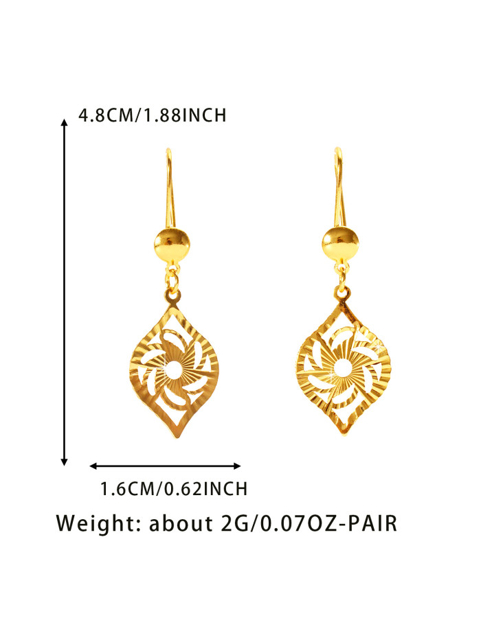 Hollow-Out Brass Gold Plated Earrings for Women, Fashion Jewelry Wholesale