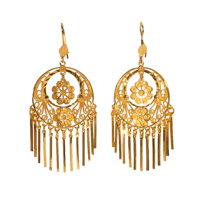 Tassel Long Gold Plated Bridal Earrings for Women, Nigerian Indian Bohemian Ethnic Jewelry Wholesale