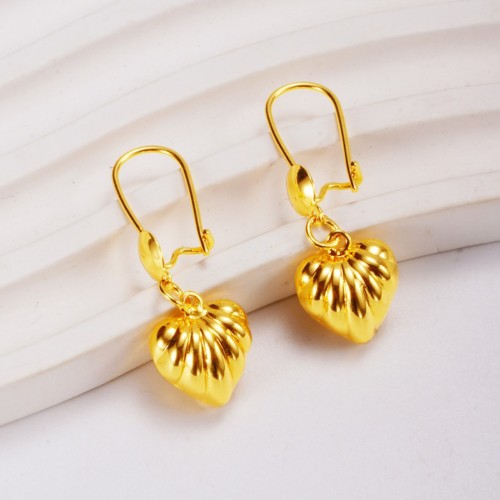 Heart Sand Gold Plated Earrings for Women, Vietnamese Jewelry Wholesale