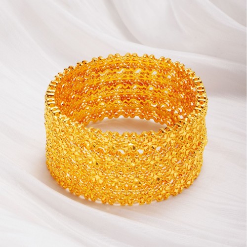 Sand Gold Plated Bridal Bangle Bracelet for Women, Dubai Nigerian Jewelry Wholesale