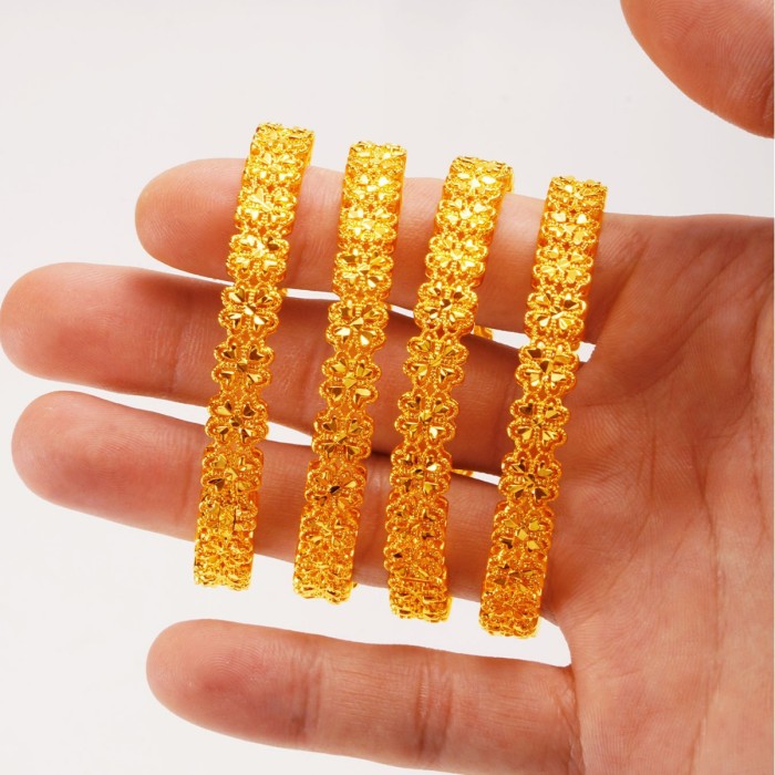 Sand Gold Plated Bridal Bangle Bracelet for Women, Dubai Nigerian Jewelry Wholesale