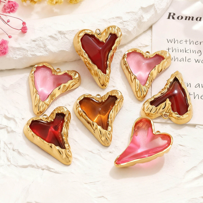 Heart Stainless Steel Pendant for Women, Vintage Niche Jewelry Wholesale
