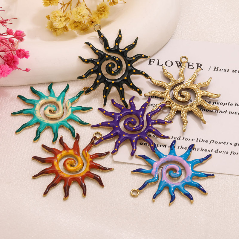 Sun Stainless Steel Pendant Charm, for DIY Bracelet & Necklace Making Ideal Gift Wholesale