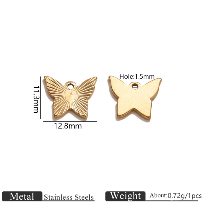 Bow Butterfly Stainless Steel Pendant Charm, for DIY Bracelet & Necklace Making Minimalist European Wholesale Fashion Jewelry