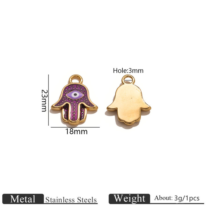 Eye Enamel Stainless Steel Pendant Charm, for DIY Bracelet & Necklace Making Daily Wear and Gifts Wholesale