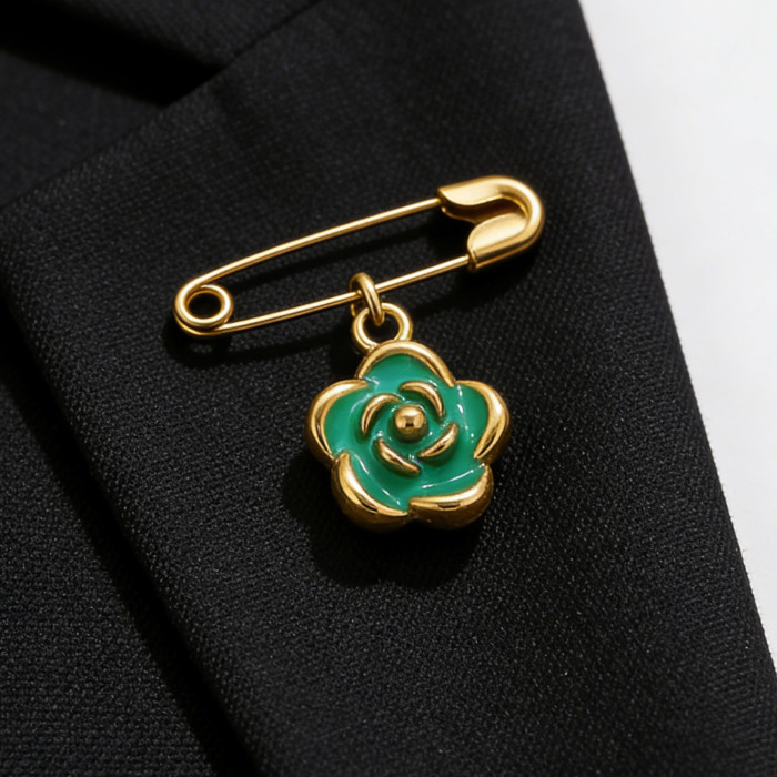 Flower Enamel Stainless Steel Pendant Charm, for DIY Earring & Bracelet & Necklace Making Wholesale Jewelry