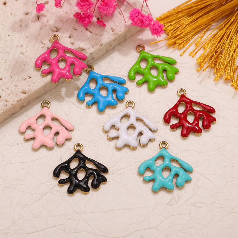 Enamel Stainless Steel Pendant Charm, for DIY Earring & Bracelet & Necklace Making Versatile Ideal Gift Wholesale