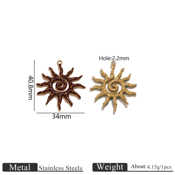 Sun Stainless Steel Pendant Charm, for DIY Bracelet & Necklace Making Ideal Gift Wholesale