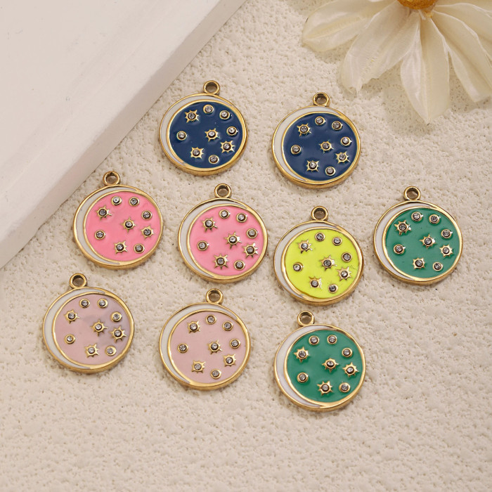 Star Enamel Stainless Steel Pendant Charm, for DIY Earring & Bracelet & Necklace Making Daily Wear and Gifts Wholesale