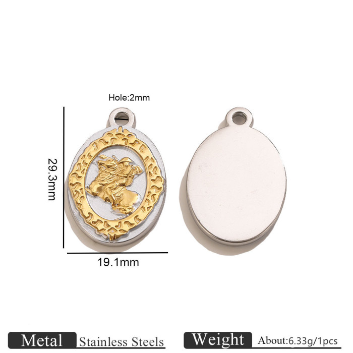 Oval Stainless Steel Pendant Charm, for DIY Earring & Bracelet & Necklace Making Vintage European Ideal Gift Wholesale
