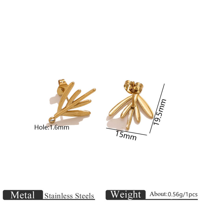 Leaf Delicate Stainless Steel Earrings, for Ladies Luxury Niche Wholesale Jewelry
